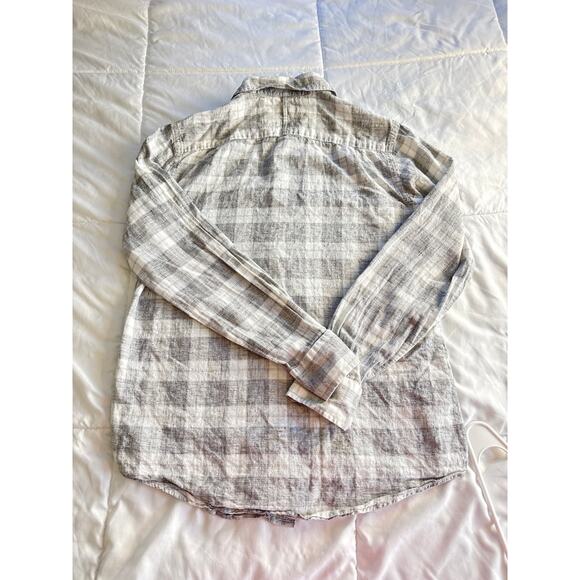 Banana Republic Men’s Gray Plaid Button-Down Shirt Slim Fit Small 14-14.5 - Picture 3 of 5